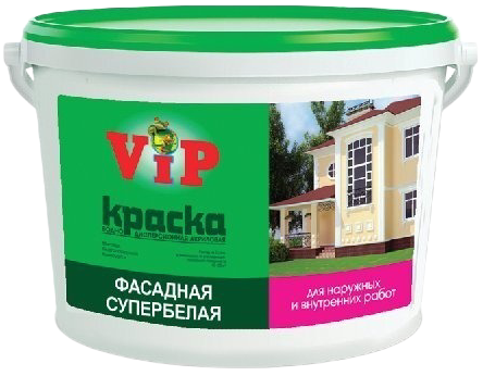 Краска фасадная для наружных и внутренних работ серии "VIP" Краска фасадная для наружных и внутренних работ серии "VIP"